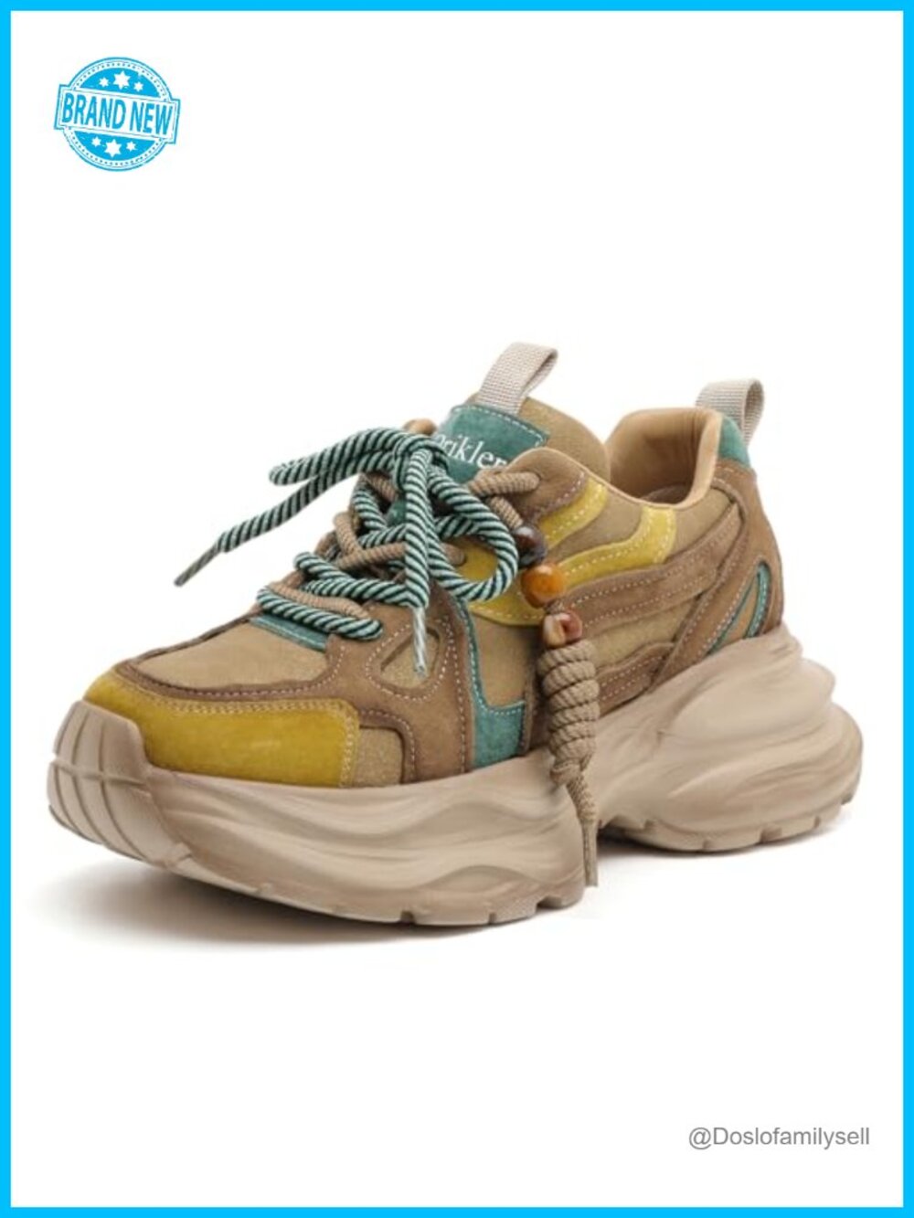 Chunky Platform Running Sneakers Breathable Lightweight Lace Up Women's